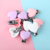 Keep&Grow 3Pcs Silicone Heart Pacifier Clips BPA Free Baby Teethers Food Grade Silicone Beads For Feeding Pacifier Chain Making