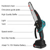 8 Inch Electric Chainsaw Brushless Rechargeable Battery Variable Speed Woodworking Garden Pruning Saw Power Tool for Makita 18V