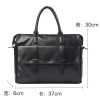 New men's bag brand leather briefcase Business office laptop bag large capacity men's bag pure black portable men's bag