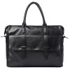 New men's bag brand leather briefcase Business office laptop bag large capacity men's bag pure black portable men's bag