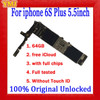 Factory Unlock For iPhone 5 5S 5C 5SE 6 Plus 6S 6SPlus Motherboard 100% Original Without Touch ID Logic Board Clean iCloud Plate