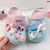 Cute Children's Hole Sandals Girls' Indoor 3D Cartoon Princess Slippers Girls' Outdoor Beach Non slip Parent-child Shoes  24-40