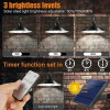 Solar Pendant Light Outdoor Waterproof LED Lamp Double-head Chandelier Decorations with Remote Control for Indoor Shed Barn Room