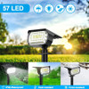 57 LED Solar Landscape Spotlights 2pcs Outdoor Solar Lights 3 Modes IP65 Waterproof Garden Wall Lamp Yard Walkway Porch Decor