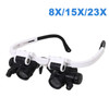 UYANGG Head Mounted Magnifier 8X 23X Mechanical Glasses Microscope Jeweler Watchmaker Accessories Repair Reading Magnifier Loupe