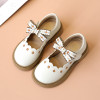 Spring Autumn Girl Fashion Leather Shoes Embroidery Flower Big Bow Princess Mary Jane Party Shoes Solid Color Student Flat Shoes