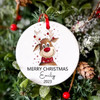 Personalized Christmas Deer Baby Ornament Custom Xmas Infant Keepsake Gift Christmas Photo Prop Baby Photography Accessories