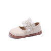 Student Single Shoes Girls' Fashion Brown Lightweight Outdoor Shoes 2023 New Children's Girls' Lace Princess Leather  Shoes