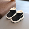 2024 Winter Warm Snow Boots Kids Leather Plush Ankle Boots Boys Girls Soft Sole Cotton Shoes Baby Fashion Toddler Infant Shoes