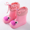 Children Rain Boots Rubber Boots Kids Water Shoes PVC Baby Cartoon Waterproof Non-slip Warm Winter