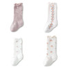 4 Pairs/lot Girl Socks Cute Cotton Baby Knee Socks Newborn Long Tube Kids Children Soft High Sock Toddler Leg Warmers Socken