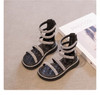 Summer Children‘s Girls Gladiator Sandals Rhinestone Crystal Princess Solf Shoes Non-slip Breathable Fashion Kids Sandals Girls