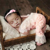Ylsteed Newborn Lace Jumpsuit with Headband Baby Girl Photography Outfits Newborn Photo Shooting Clothes