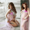 Maternity Dresses for Photoshoot Lace V-Neck Hollow Out Pregnant Woman Clothes Long-length Photography Props Dress