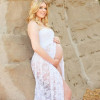 Slit-Front Pregnant Maternity Dresses for Pregnancy Pregnant Clothes Gown Women Sexy Photo Shoot Photography Props Clothing