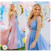 Summer Fashion Stitching Mesh Pregnant Women's Off-the-shoulder Sleeveless Lace Dress Maternity Photography Props Elegant Gown