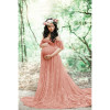 Maternity Photography Props Shooting Accessories Dress for Photo Shoot Lace Pregnant Women Tail Short Sleeve