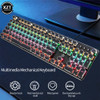 Gaming Mechanical Keyboard Retro Punk USB Wired LED 23 Mode RGB Backlit Switch 104 Keys Full Keypad Green Axis For Computer Game