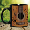 Dropshipping New Design Black Coffee Mug Milk Tea Cup Music Guitar Beer Mugs Surprised Gift for Friends 330ML