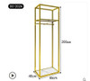 Gold clothing store display rack stainless steel hanger display floor women's clothing store brushed clothes rack