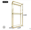 Gold clothing store display rack stainless steel hanger display floor women's clothing store brushed clothes rack