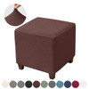 T Jacquard Ottoman Cover Elastic Spandex Stool Covers Square Footrest Covers All-inclusive Stretch Footstool Slipcovers Home