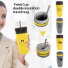 Coffee Straw Cup French Capless Twist Cup Portable Creative Plastic Insulation Cup Double-layer Cold Drink Coffee Juice Tea Cup