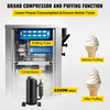 VEVOR 2200W 20-28L/H Commercial Ice Cream Machine Mix Flavor Ice Cones Maker LED Screen