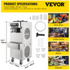 VEVOR Commercial Pre-Cooling Ice Cream Maker 2450W 20-28L/H Yield, 2+1 Flavors Soft Serve Machine w/ Two 7L Hoppers