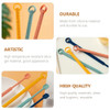 4PCS Silicone Stirring Rod Long Handle Reusable Coffee Tea Juice Stirrer