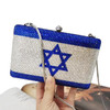 KHNMEET Customized Luxury Crystal Israel Flag Design Evening Bags UK USA Pattern Evening Bags for Women Purse Clutch Bags sm78