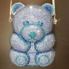 Bear Shape Blue Rhinestone Evening Clutch Bag Novelty Women's Crystal Diamond Shoulder Handbags Party Prom Clutches Minaudiere