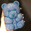 Bear Shape Blue Rhinestone Evening Clutch Bag Novelty Women's Crystal Diamond Shoulder Handbags Party Prom Clutches Minaudiere