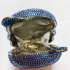Bear Shape Blue Rhinestone Evening Clutch Bag Novelty Women's Crystal Diamond Shoulder Handbags Party Prom Clutches Minaudiere