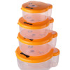 4pcs Food Storage Cartoon Bear 164/260/396/570ML Microwave For Kids Sushi Fruit Snack Picnic Kitchen ContainerBento Lunch Box