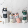 TYESO Thermal Bottle with Straw 304 Stainless Steel Coffee Mug Double Thermos Water Bottle Vacuum Flask Insulated Travel Car Cup