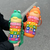 430ML Kids Stainless Steel Straw Thermos Mug With Case Cartoon Leak-Proof Vacuum Flask Children Thermal Water Bottle Thermocup