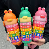 430ML Kids Stainless Steel Straw Thermos Mug With Case Cartoon Leak-Proof Vacuum Flask Children Thermal Water Bottle Thermocup