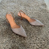 2023 Fashion Summer Women High Heels Pearl Decoration Slingback Woman Pumps Pointed Toe High Heels Sandals Elegant Woman Shoes