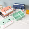 Cute Kids Student Bento Lunch Box Rectangular Leakproof Plastic Lovely Anime Microwave Food Container Box School Child Lunch Box