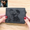 Personalized Custom Photo Wallet for Men with Zipper Coin Pocket Engraved Picture & Text Wallets Christmas Gift for Him