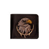 Hand-made Short Carving Eagle Wallets Purses Men Vegetable Tanned Leather Wallet Card Holder Souvenir Gift Customization
