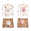 Baby Rattles Crib Mobiles Toy Cotton Rabbit Pendant Bed Bell Rotating Music Rattles For Cots Projection Infant Wooden Toys