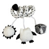 Hanging Toys Car Seat Crib Mobile Infant Baby Spiral Plush Bed Stroller Bar Black and White Color Toy with Rattles BB Squeaker