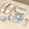 304 Stainless Steel Thermal Lunchbox With Spoon Chopstick Storage Bag Set Portable Kids Food Insulated Lunch Container Bento Box