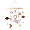 Baby Wooden Bed Bell Cartoon Rabbit Mobile Hanging Rattles Toy Hanger Crib Mobile Bed Bell Wood Toy Holder Arm Bracket Kid Gifts