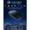 Backlit Wireless Keyboard and Mouse Combo Rechargeable RGB Letters Full-Size Ergonomic Tilt Angle 2.4GHz Quiet Keyboard Mouse