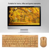 2.4G Wireless Keyboard and Mouse Suit PC Keyboard and Mouse Combo Computer Keyboard Handcrafted Natural Wooden Plug and Play