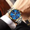 2023 New Business Men's Watch Multifunctional 24 Hour Moon Phase Chronograph Quartz Watch for Men Waterproof Luminous Wristwatch