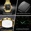 OLEVS 5528 Quartz Business Men Wristwatches, Stainless Steel Strap Tonneau-shaped Waterproof Watch For Men Luminous Calendar